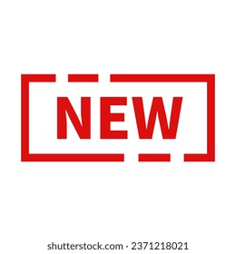 New Stamp Sign In Red Rectangle Shape For Information
