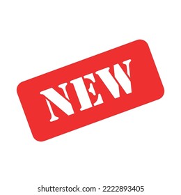 New stamp symbol, label sticker sign button, text banner vector illustration .