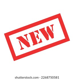 New stamp symbol, label sticker sign button, text banner vector illustration .