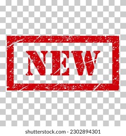 New stamp symbol, label sticker sign button, text banner vector illustration .