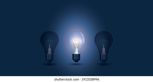 New Standout Idea - Light Bulbs Concept Design, Illustration in Editable Vector Format