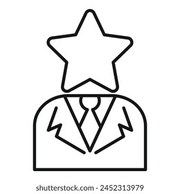 New star candidate icon outline vector. Business manager. Social leader