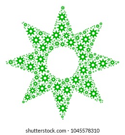 New Star collage made in the combination of new star pictograms. Vector iconized collage done with simple elements.