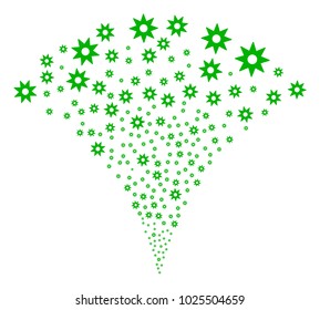 New Star festive fountain. Vector illustration style is flat iconic symbols. Object fountain done from random symbols as new star fireworks.