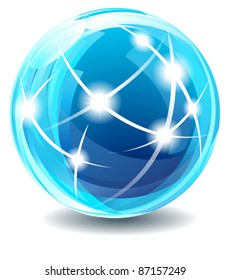 New Star Globe - Internet, communications concepts.