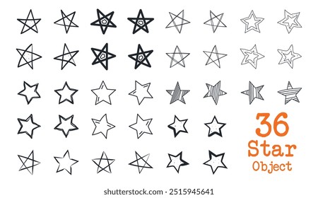  Vector de iconos de estrellas Nuevas. Objeto creativo del Vector de la estrella para el diseño de otros. Icono de estrella plana.