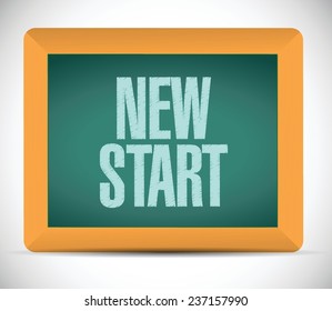 new start board sign. illustration design over a white background