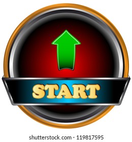 New start button on a white background