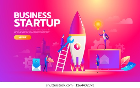 New startup project business plan, development of investment search. Successful Business team working on launch of start up new project with ideas