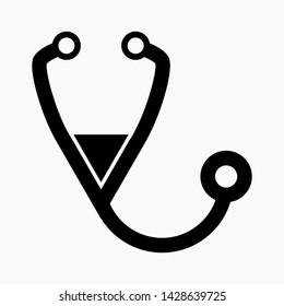 New Stethoscope Icon Vector Illustration on the white background.
