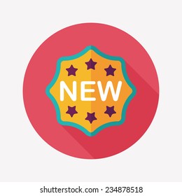 new sticker flat icon with long shadow,eps10