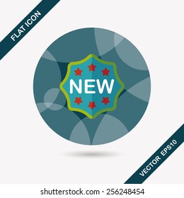 new sticker flat icon with long shadow,eps10
