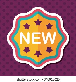 new sticker flat icon with long shadow,eps10
