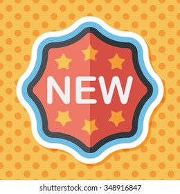 new sticker flat icon with long shadow,eps10