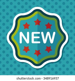 new sticker flat icon with long shadow,eps10
