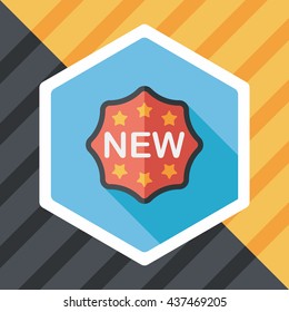 new sticker flat icon with long shadow,eps10