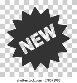 New Sticker icon. Vector illustration style is flat iconic symbol, gray color, transparent background. Designed for web and software interfaces.