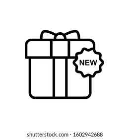 New Sticker Illustration Icon. vector outline symbol.