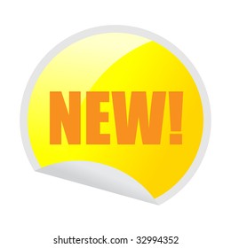new sticker isolated on white