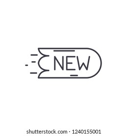 New sticker line icon concept. New sticker vector linear illustration, symbol, sign