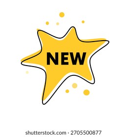 Nuevo gráfico de forma de etiqueta engomada. Moderno Anuncio de Elementos. Eps Vector Plantilla de diseño editable.