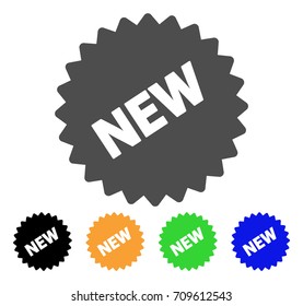 New Sticker vector icon. Style is a flat graphic symbol in gray, black, yellow, blue, green color variants. Designed for web and mobile apps.