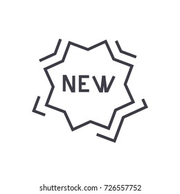 new sticker vector line icon, sign, illustration on background, editable strokes