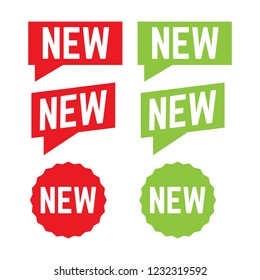 New stickers vector. Corner red banners. New label tag