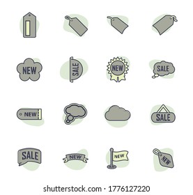 New stiker and label icon set for web sites and user interface