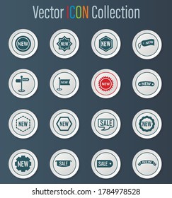 New stiker and label icon set for web sites and user interface
