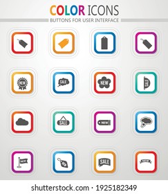 New stiker and label icon set for web sites and user interface