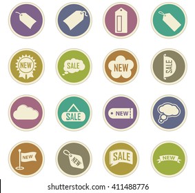 New stiker and label icon set for web sites and user interface