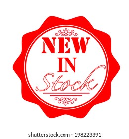 New In Stock Stamp With On Vector Illustration