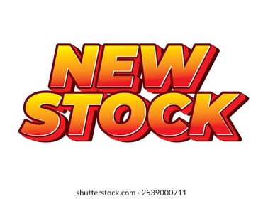 New stock. Text effect design in modern colors with 3D style