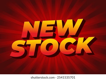 New stock. Text effect design in modern colors with 3D style
