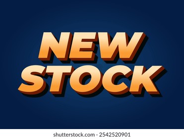 Novo estoque. Design de efeito de texto em cores modernas com estilo 3D