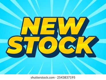 New stock. Text effect design in modern colors with 3D style