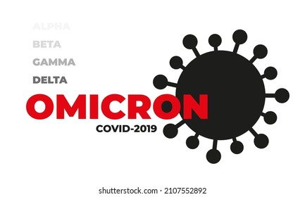 Neuer Stamm von Covid-19 Omicron Vektorbanner. Hintergrund mit der Variante Coronavirus