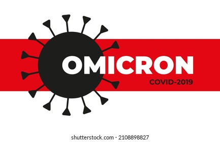 Nueva cepa de la pancarta vectorial Covid-19 Omicron. Fondo con la variante Coronavirus