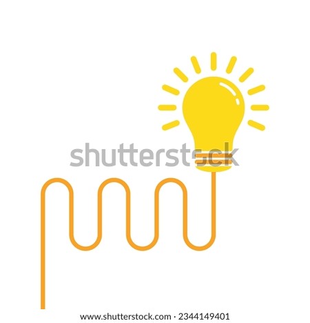 new strategy idea with yellow lightbulb icon. flat cartoon simple trend modern efficient info logotype graphic design web element isolated on white. concept of invention power sign or quiz pictogram