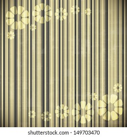 new striped background with flowers can use like grunge wallpaper