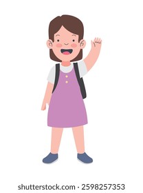 New student smiling waving hand
