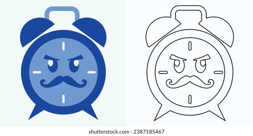  new style Analog clock flat vector icon. Symbol of time management, chronometer with hour, minute, and second arrow. Simple illustration isolated on a white background.
