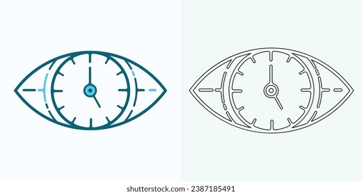  nuevo estilo Icono vectorial plano reloj analógico. Símbolo de la gestión del tiempo, cronómetro con hora, minuto y segunda flecha. Ilustración simple aislada en un fondo blanco.
