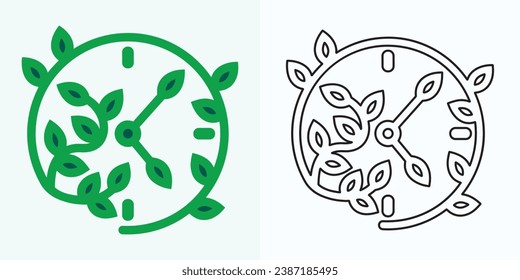  new style Analog clock flat vector icon. Symbol of time management, chronometer with hour, minute, and second arrow. Simple illustration isolated on a white background.