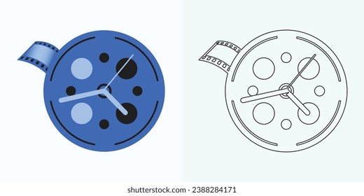 New style Analog clock flat vector icon. Symbol of time management, chronometer with hour, minute, and second arrow. Simple illustration isolated on a white background.