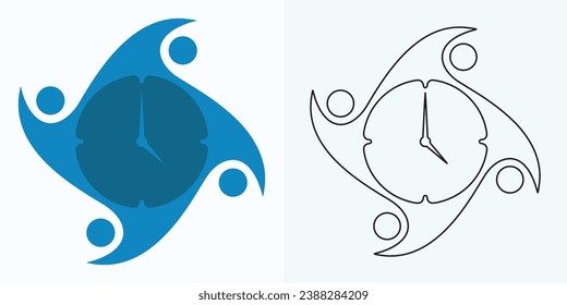 New style Analog clock flat vector icon. Symbol of time management, chronometer with hour, minute, and second arrow. Simple illustration isolated on a white background.