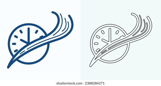 New style Analog clock flat vector icon. Symbol of time management, chronometer with hour, minute, and second arrow. Simple illustration isolated on a white background.