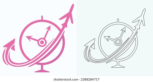 new style Analog clock flat vector icon. Symbol of time management, chronometer with hour, minute, and second arrow. Simple illustration isolated on a white background.