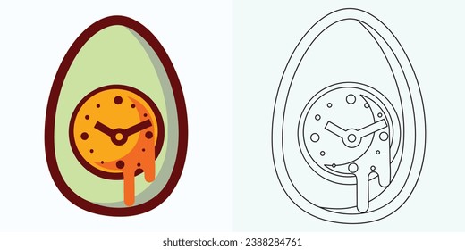 new style Analog clock flat vector icon. Symbol of time management, chronometer with hour, minute, and second arrow. Simple illustration isolated on a white background.